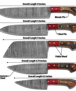 Alternative view of Hand Forged Damascus Steel Chef Knife Set – 5 Pcs Luxury Kitchen Knives