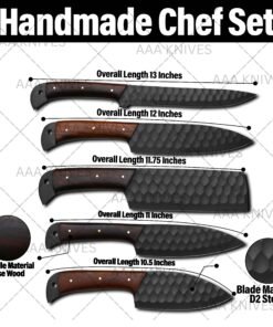 Full tang forged cooking knife set