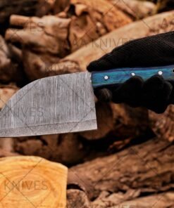 Heavy duty Damascus butcher knife