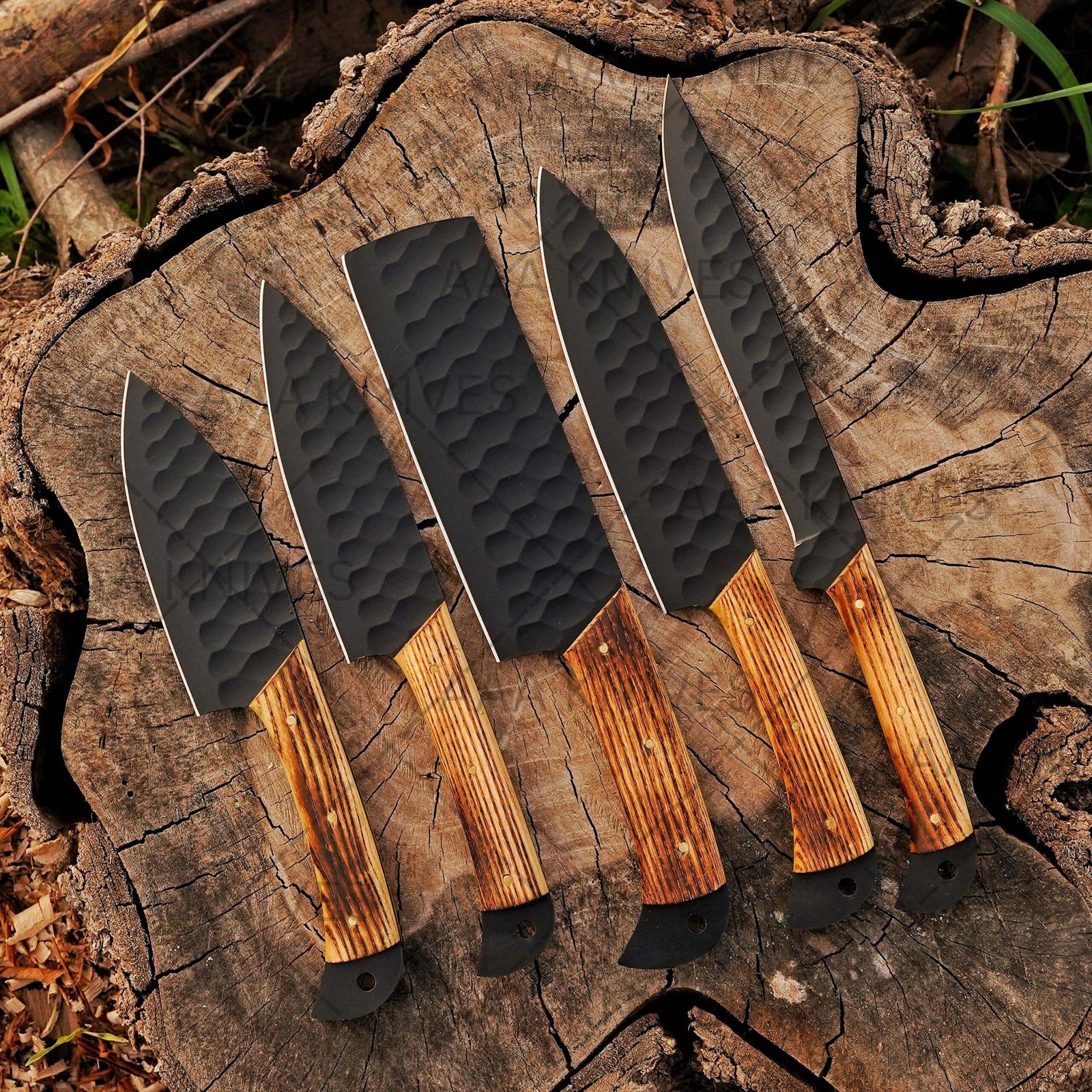 Carbon steel chef knives professional set