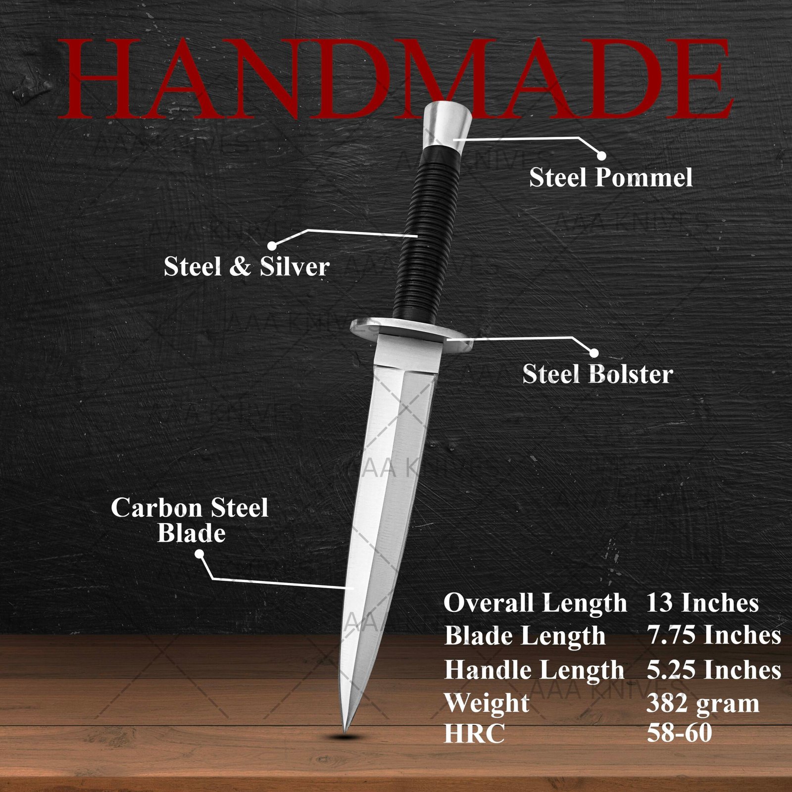 Arkansas Toothpick knife with sheath