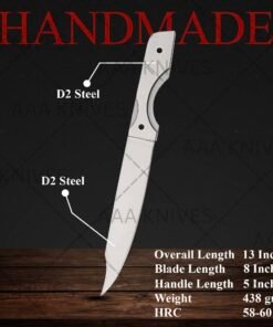 Fixed blade knife with leather sheath