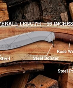 Kukri knife with leather sheath