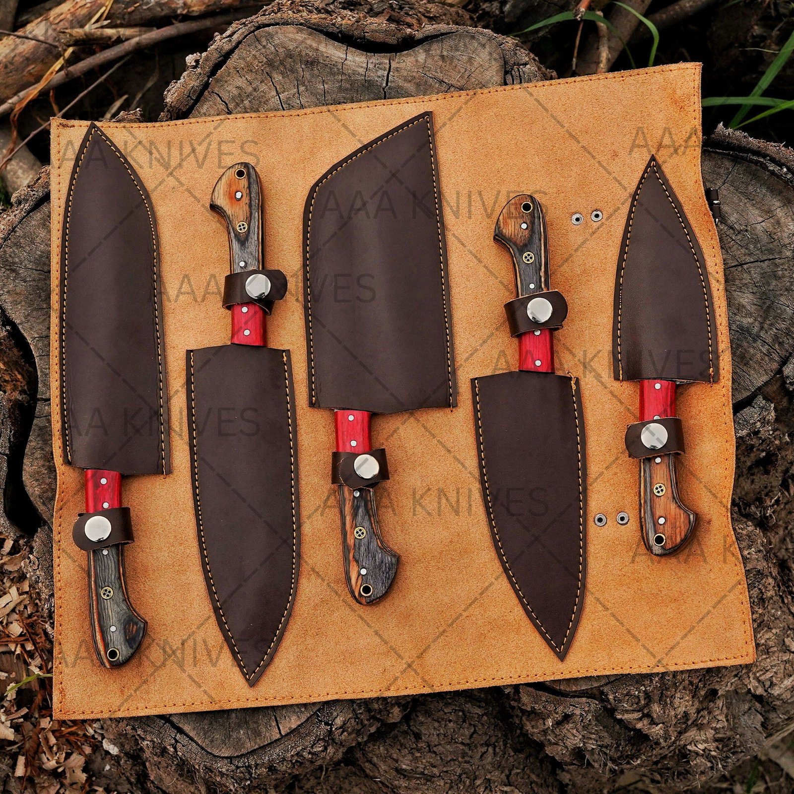 Damascus knife gift set for him and her