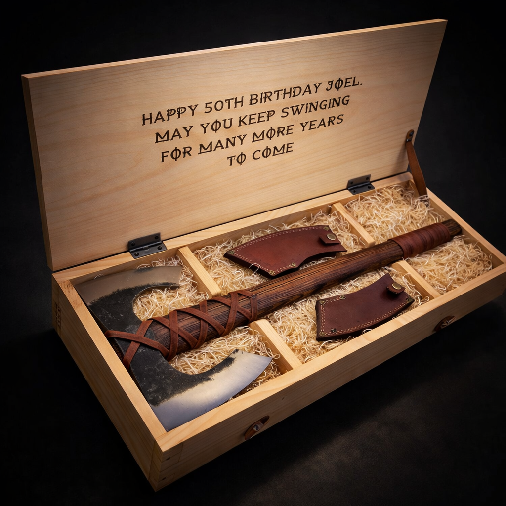 Double head hand forged Viking axe functional battle axe