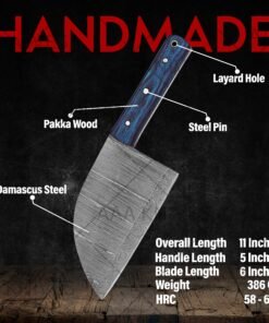 Full tang Damascus chopper knife