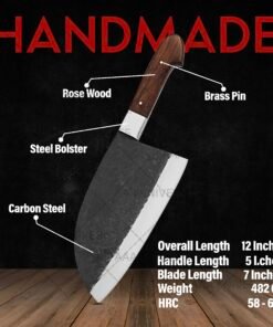 Full tang meat cleaver wood handle