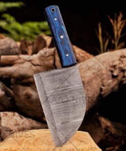 Handmade Damascus Serbian cleaver