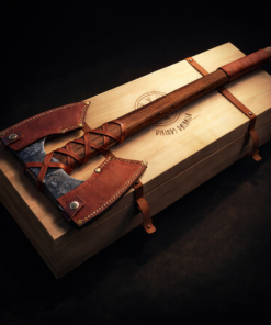 Double head hand forged Viking axe functional battle axe