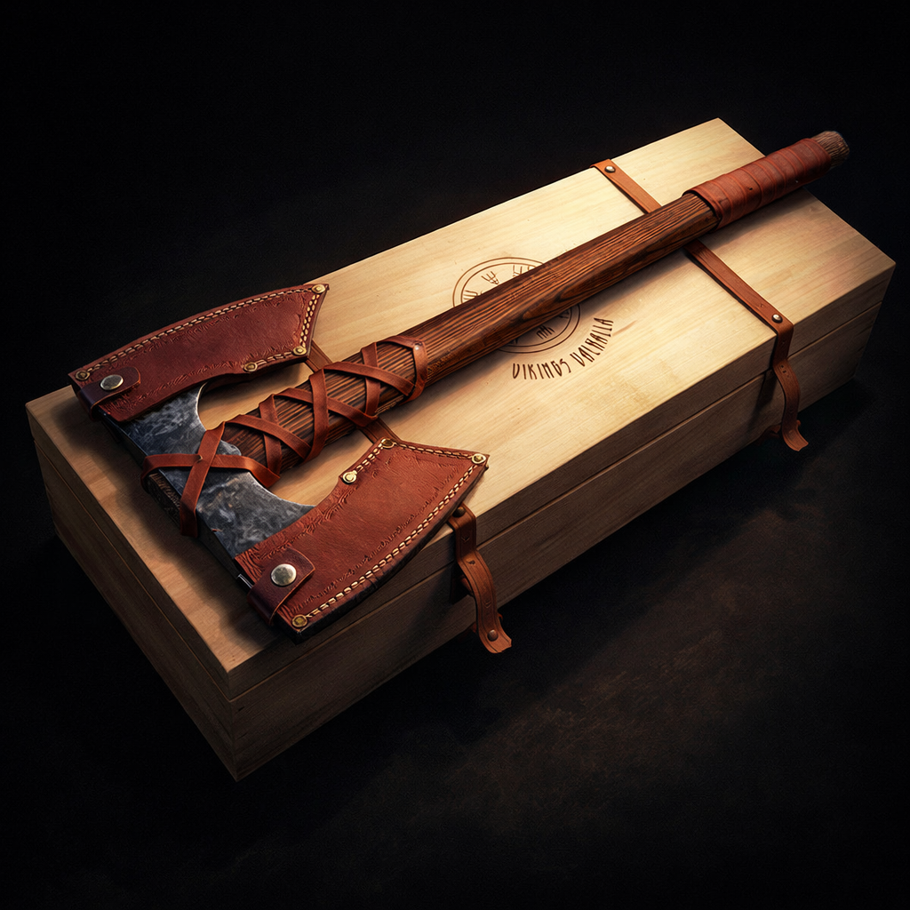 Double head hand forged Viking axe functional battle axe