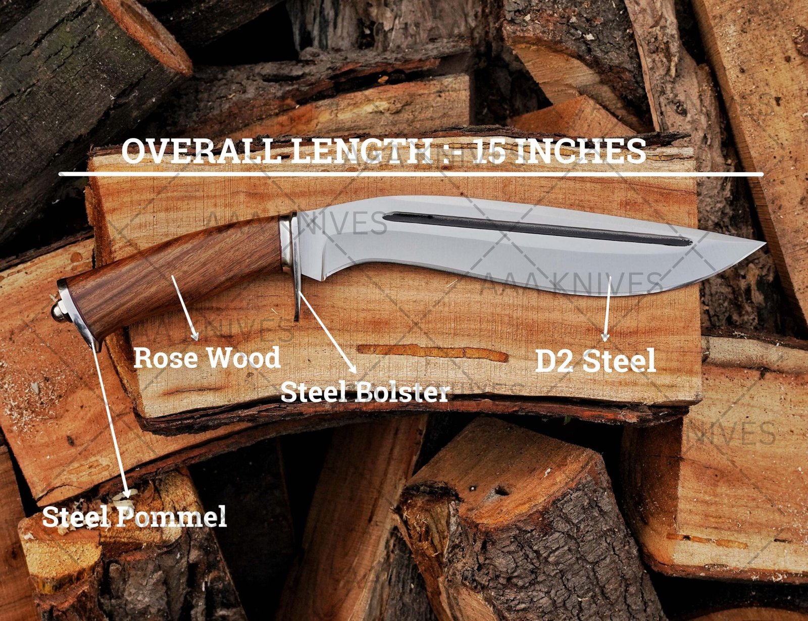 Handmade Kukri with leather sheath