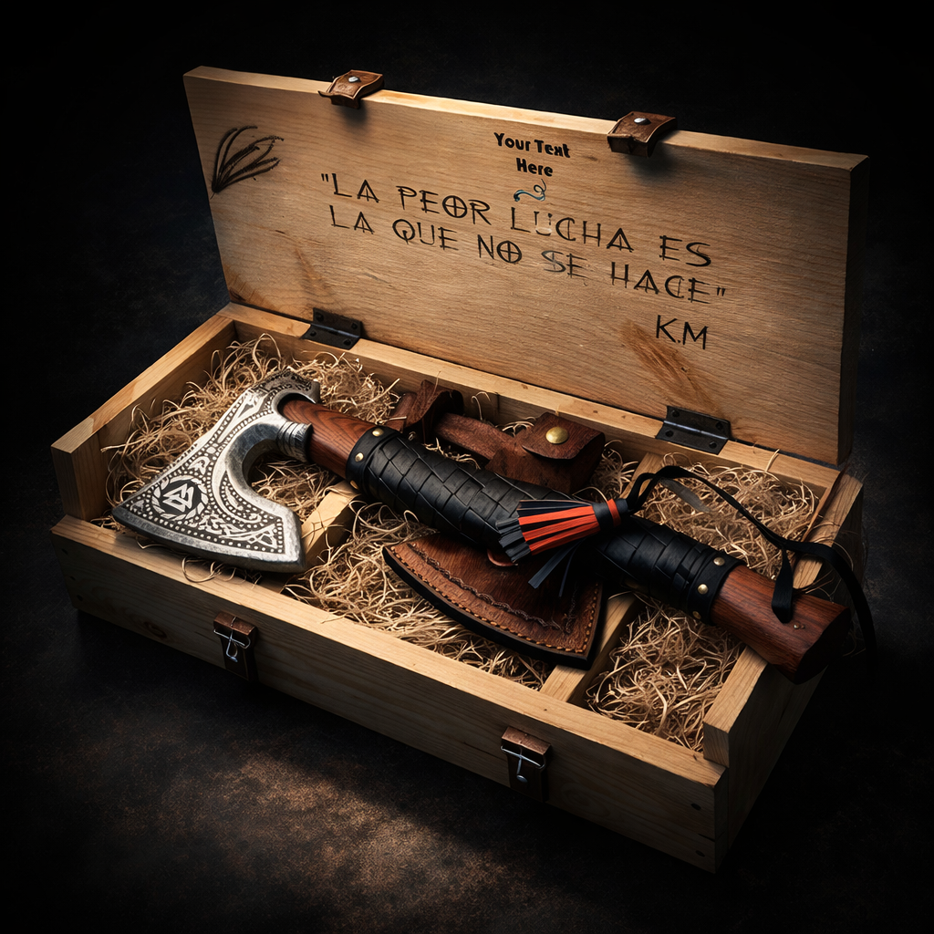 Hand Forged Functional Viking Axe made with Carbon Steel, Gift for Men & Women with Personalized Wooden Box - Image 7