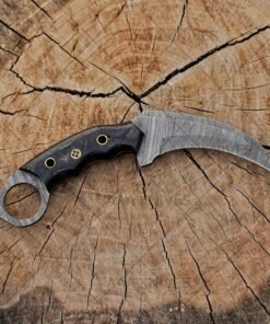Curved Damascus Karambit with sheath