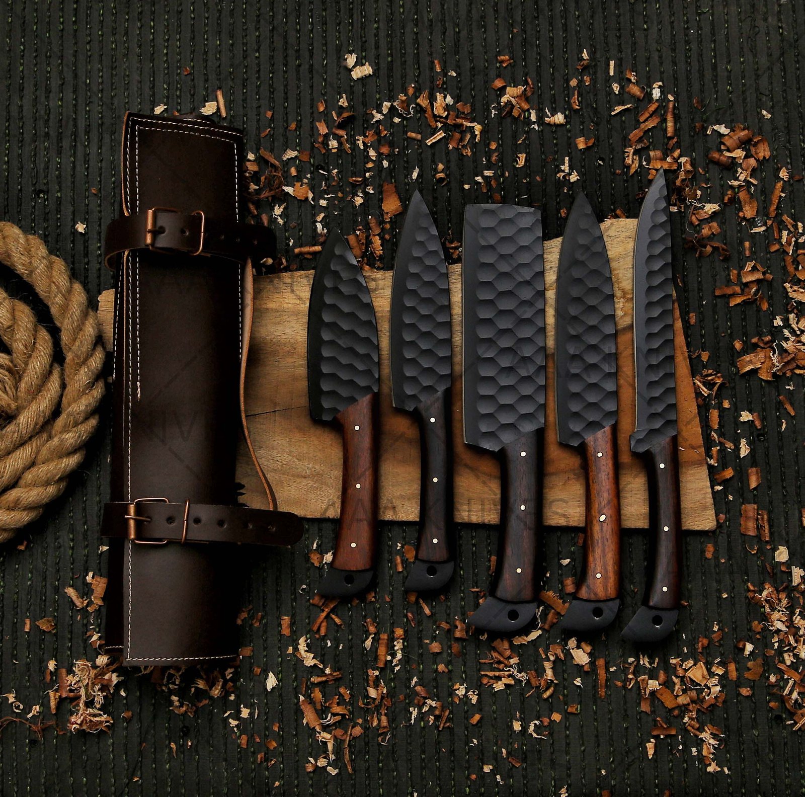 Professional high carbon steel chef knife set