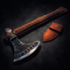 Functional hand forged engraved Viking axe