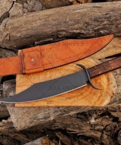 Wood handle aged finish knife