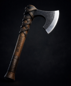 Handmade Viking axe rune engraving