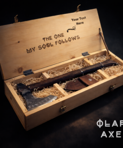 Personalized Viking axe wooden box