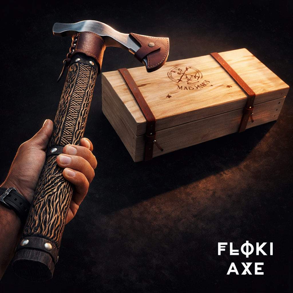Handmade Viking Axe with Wooden Handle – Personalized Gift Box for Men & Women - Image 5