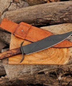 Handmade D2 steel aged Bowie blade