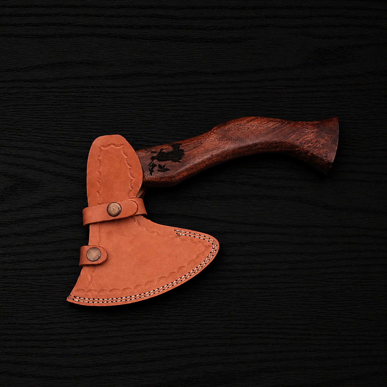Damascus pattern axe