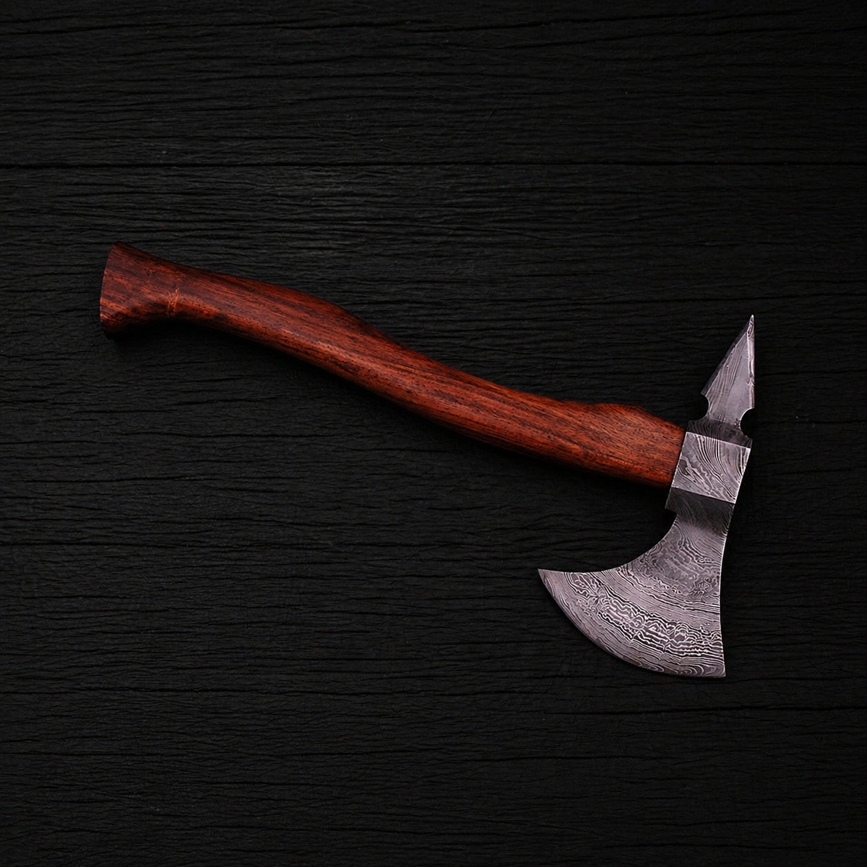 Damascus bushcraft axe