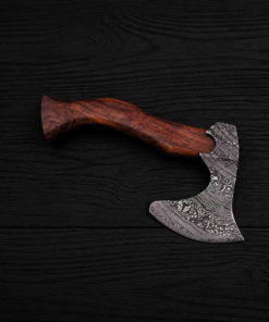 Alternative view of Damascus Functional Tomahawk – Handmade Damascus Steel Tactical Axe for Camping & Bushcraft