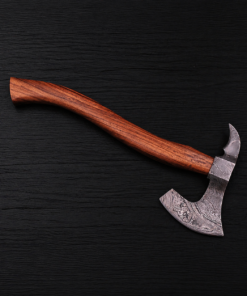 Alternative view of Damascus Functional Tomahawk – Handmade Damascus Steel Tactical Axe for Camping & Bushcraft