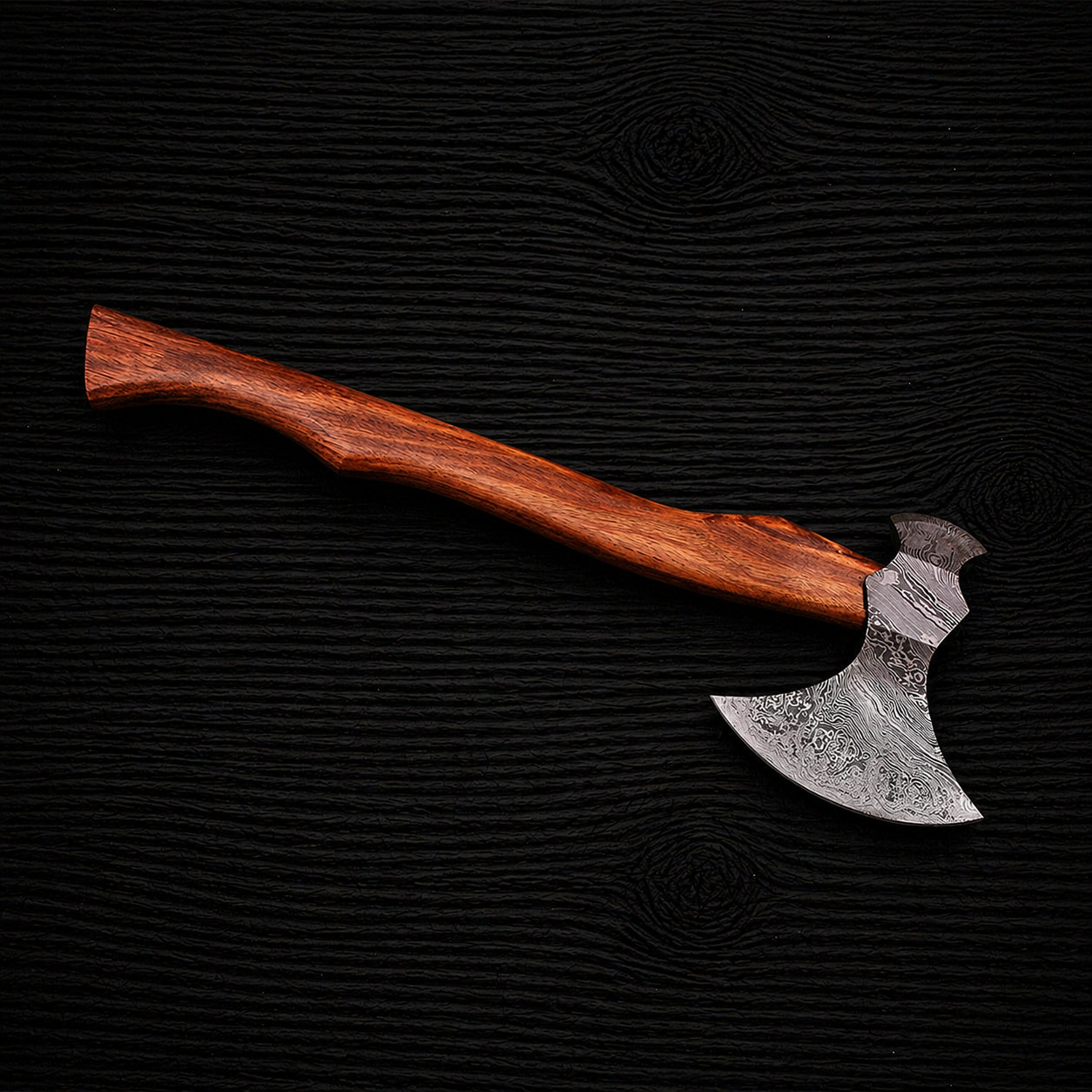 Damascus pattern axe head