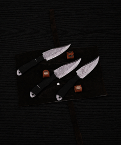 Damascus throwing knife set 3 piece