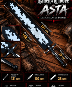 Alternative view of Black Clover Asta Demon Slayer Sword – Anime Replica with Stainless Steel Blade
