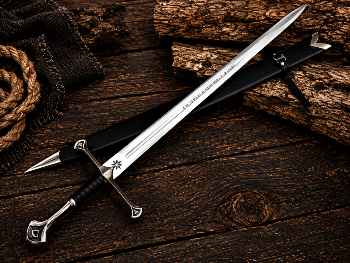 Ancient Shattered Blade of the King – Handmade Fantasy Longsword with Ornate Hilt & Scabbard - Image 6