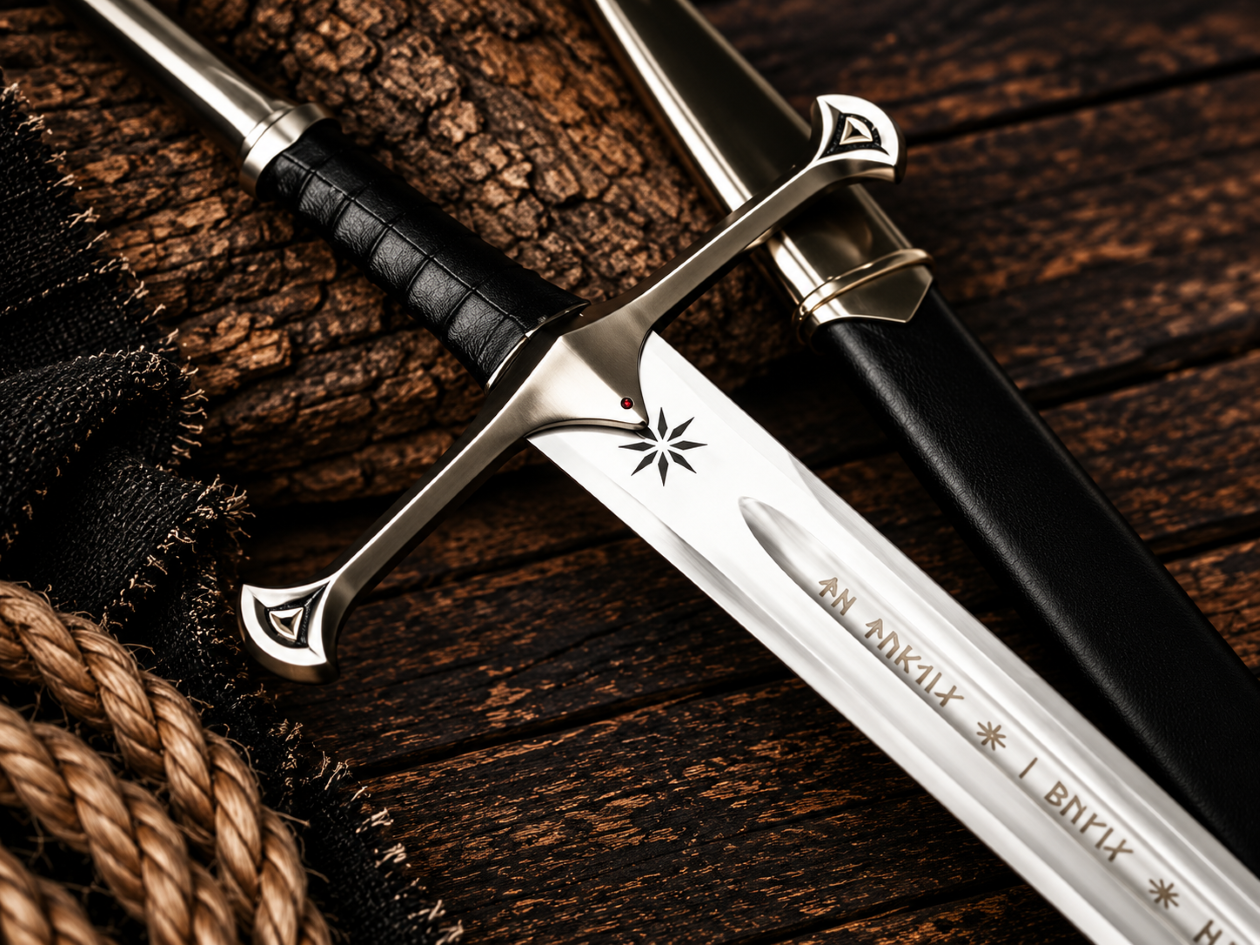 Ancient Shattered Blade of the King – Handmade Fantasy Longsword with Ornate Hilt & Scabbard - Image 5