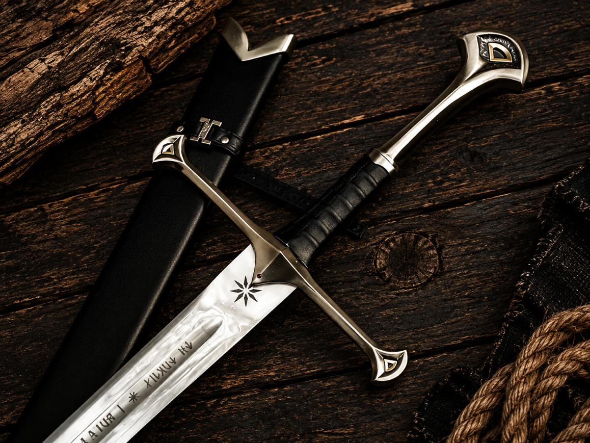 Ancient Shattered Blade of the King – Handmade Fantasy Longsword with Ornate Hilt & Scabbard - Image 4