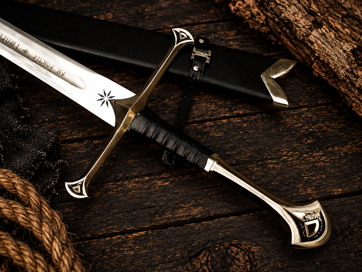 Ancient Shattered Blade of the King – Handmade Fantasy Longsword with Ornate Hilt & Scabbard - Image 3