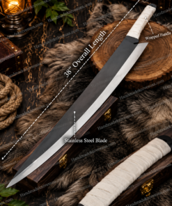 Handmade Ichigo Zangetsu Sword – 38" Stainless Steel Anime Replica Katana with Leather Cover - Image 3