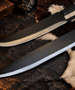 Handmade Anime Inspired Fantasy Sword & Knife Set | 5160 High Carbon Steel | Leather Sheaths - Image 6