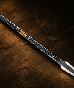 Handmade D2 Steel Viking Spear Head – 28" Battle Ready Spear with Black Micarta Handle & Leather Sheath - Image 4