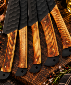 Professional High Carbon Steel Chef Knife Set – 5 Piece Handmade Forged Kitchen Set - Image 6
