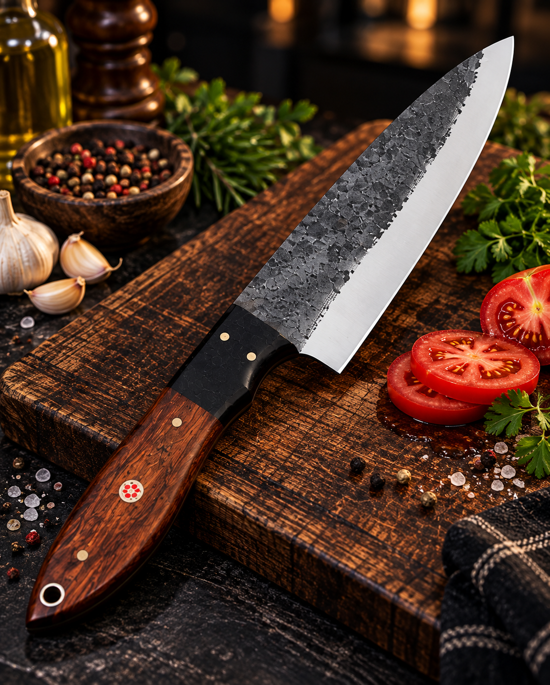 Handmade Damascus Steel Chef Tool Set | Artisan Kitchen Tools - Image 5