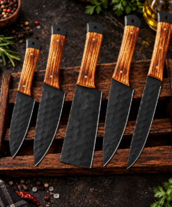 Alternative view of Professional High Carbon Steel Chef Knife Set – 5 Piece Handmade Forged Kitchen Set