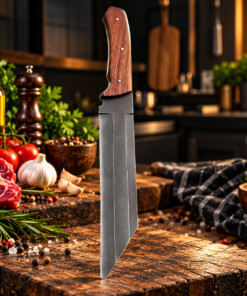 Handmade Viking Seax Knife with Leather Sheath – D2 Steel, Rosewood Handle - Image 6