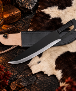 Handmade Anime Inspired Fantasy Sword & Knife Set | 5160 High Carbon Steel | Leather Sheaths - Image 3